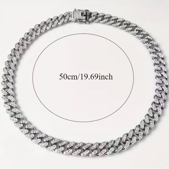 🩶 NEW Men's or Women’s Silver Rhinestone Chain Necklace 🩶 - Picture 6 of 6